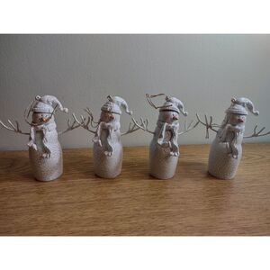 Glitter Snowman Ornaments lot of 4 Christmas‎ Tree